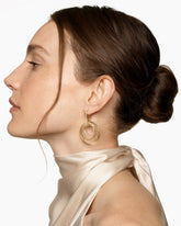 Crossover Trio Drop Earrings in 18K Yellow Gold with Diamonds, 35mm